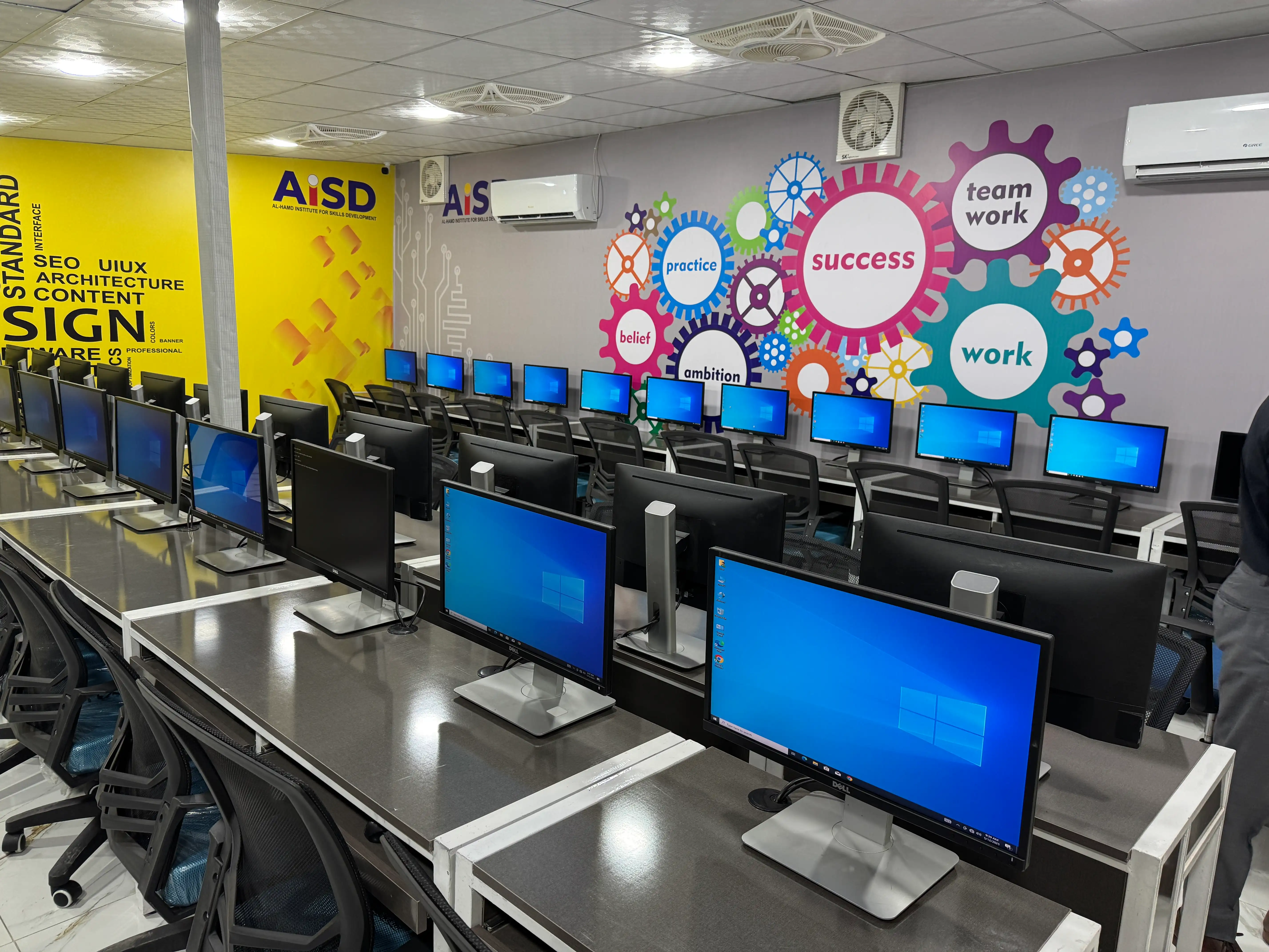 Full view of the modern IT lab infrastructure